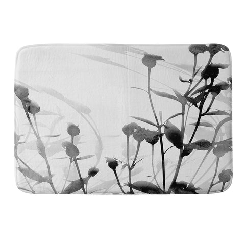 GalleryJ9 Budding Branches Black Grey Memory Foam Bath Mat