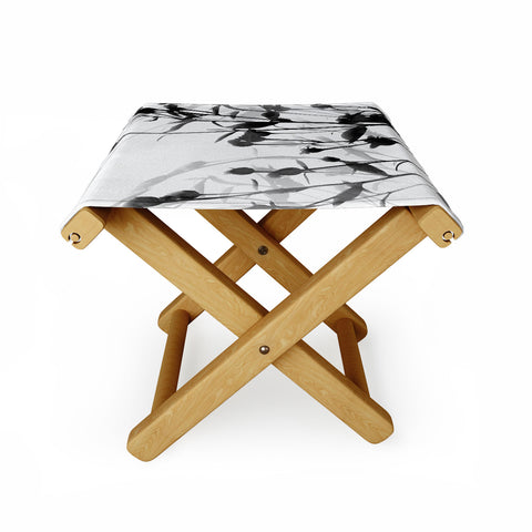 GalleryJ9 Budding Branches Black Grey Folding Stool