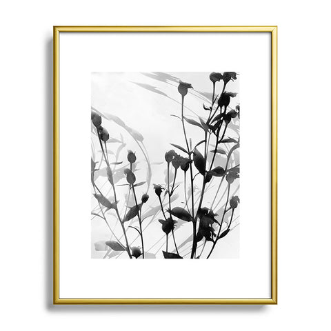 GalleryJ9 Budding Branches Black Grey Metal Framed Art Print