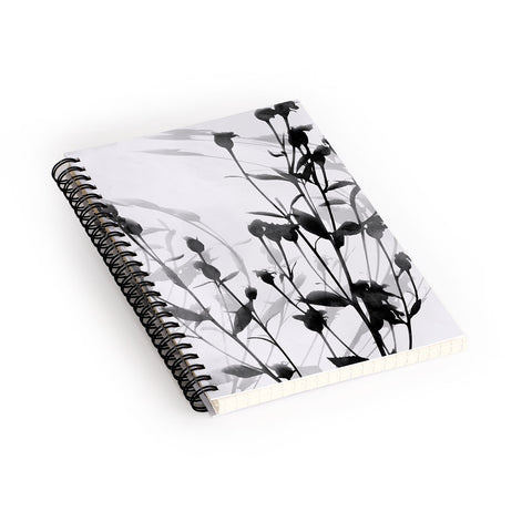 GalleryJ9 Budding Branches Black Grey Spiral Notebook