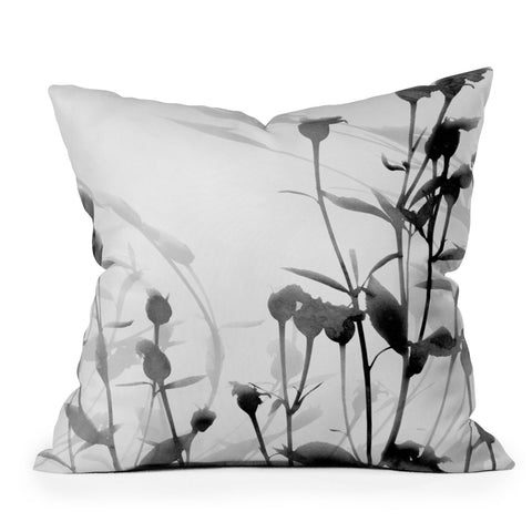 GalleryJ9 Budding Branches Black Grey Throw Pillow