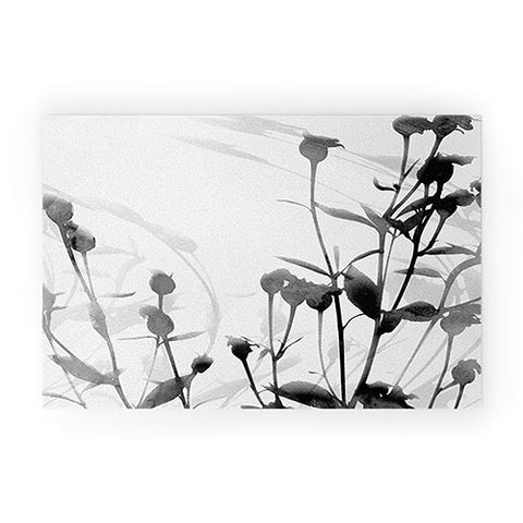 GalleryJ9 Budding Branches Black Grey Welcome Mat