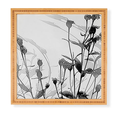 GalleryJ9 Budding Branches Black Grey Framed Wall Art