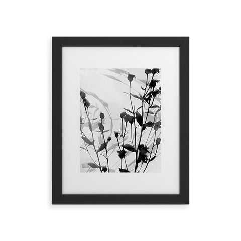 GalleryJ9 Budding Branches Black Grey Framed Art Print