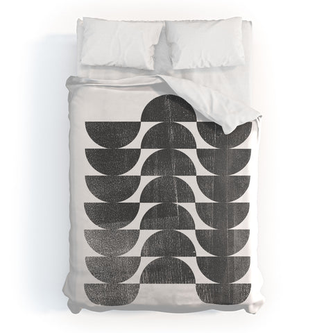GalleryJ9 Mid Century Modern Op Art Black and White Pattern Duvet Cover