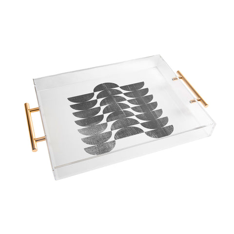 GalleryJ9 Mid Century Modern Op Art Black and White Pattern Acrylic Tray
