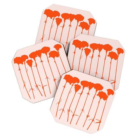 Garima Dhawan carnations 5 Coaster Set