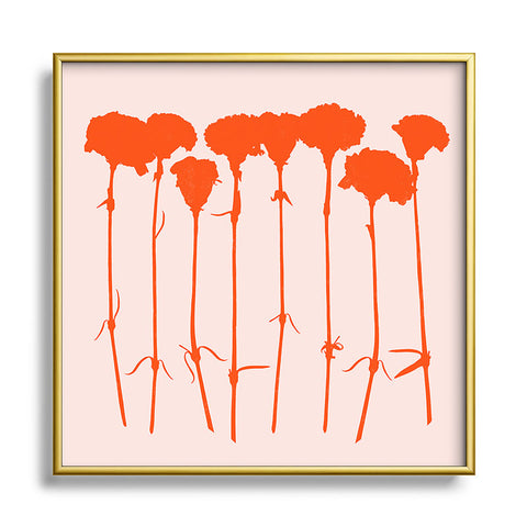 Garima Dhawan carnations 5 Square Metal Framed Art Print