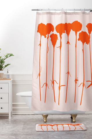 Garima Dhawan carnations 5 Shower Curtain And Mat