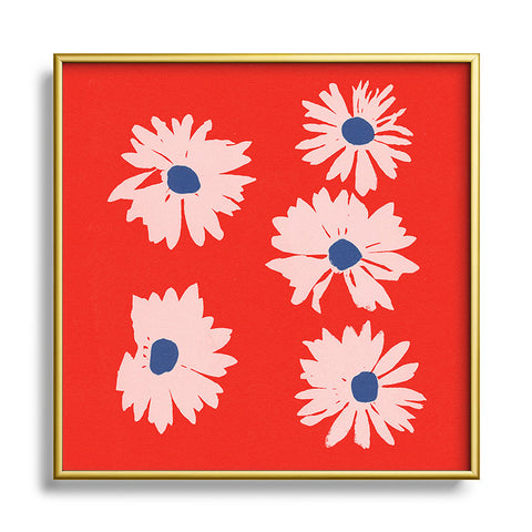 Garima Dhawan daisies 4 Square Metal Framed Art Print