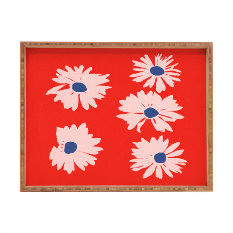 Garima Dhawan daisies 4 Rectangular Tray