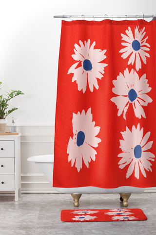 Garima Dhawan daisies 4 Shower Curtain And Mat