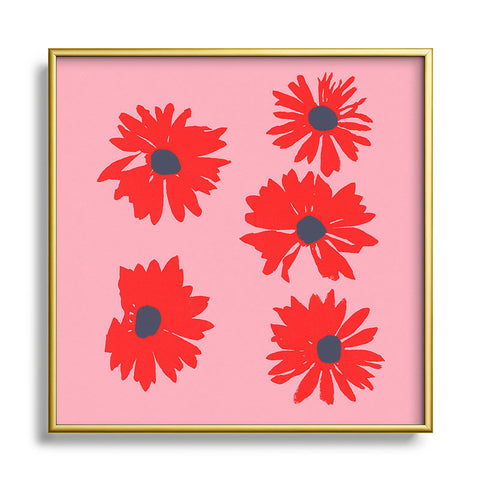 Garima Dhawan daisies 6 Square Metal Framed Art Print