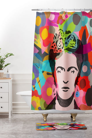 Garima Dhawan frida 1d Shower Curtain And Mat