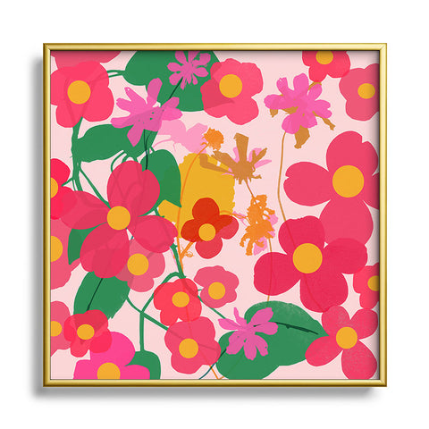 Garima Dhawan garden 2 Square Metal Framed Art Print