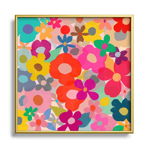 Garima Dhawan garden 3 Square Metal Framed Art Print