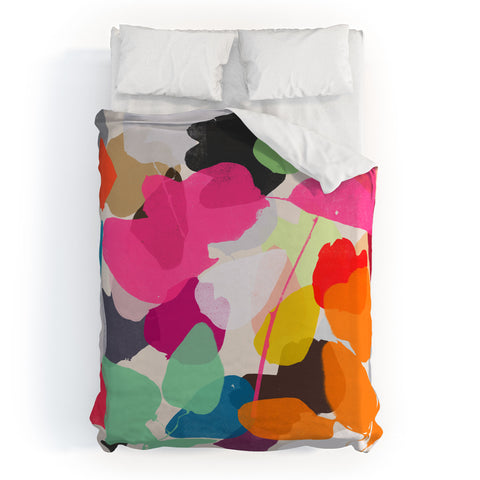 Garima Dhawan golden rain 1 Duvet Cover