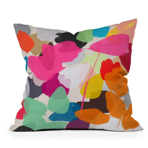 Garima Dhawan golden rain 1 Outdoor Throw Pillow