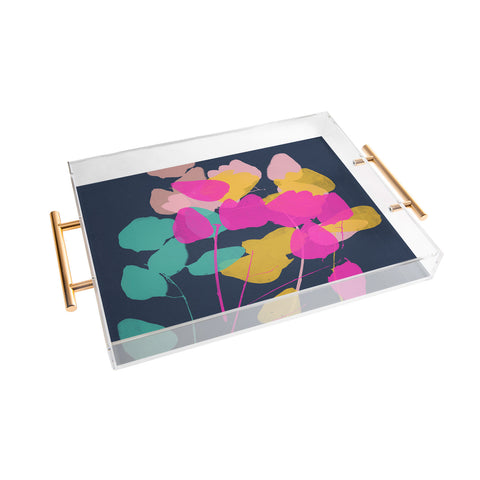 Garima Dhawan golden rain 5 Acrylic Tray