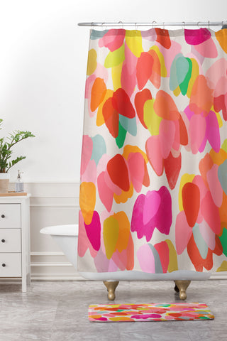 Garima Dhawan golden rain 7 Shower Curtain And Mat