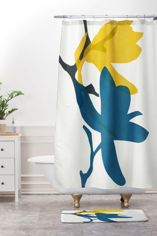 Garima Dhawan magnolia 7 Shower Curtain And Mat