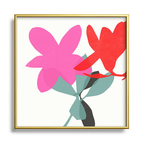 Garima Dhawan magnolia 9 Square Metal Framed Art Print