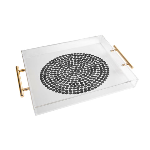 Garima Dhawan mandala black Acrylic Tray