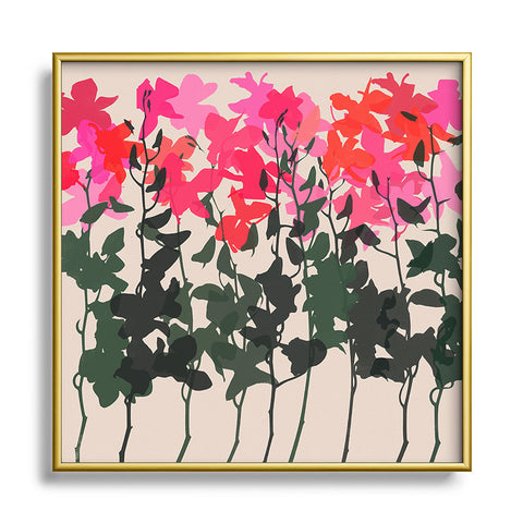 Garima Dhawan orchids 14 Square Metal Framed Art Print
