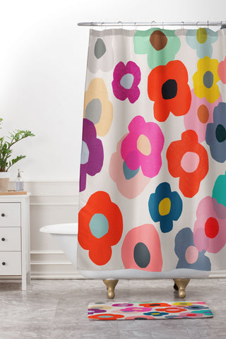 Garima Dhawan poppy 1d Shower Curtain And Mat