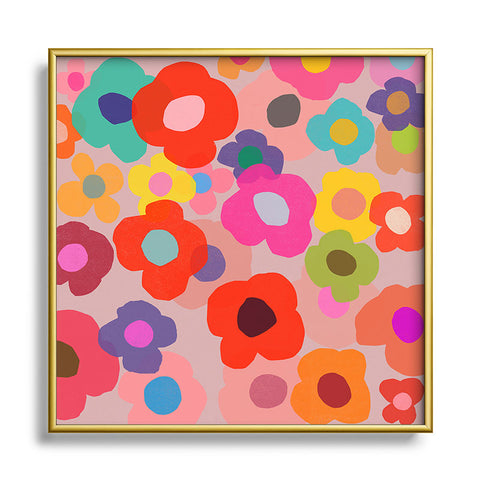 Garima Dhawan poppy 6 Square Metal Framed Art Print