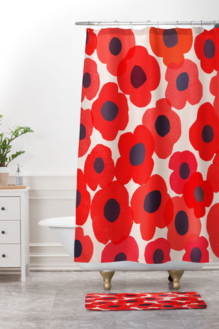 Garima Dhawan poppy 7 Shower Curtain And Mat