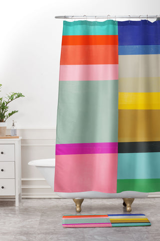 Garima Dhawan quilt study 3 Shower Curtain And Mat