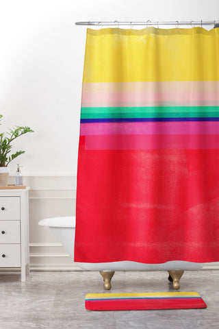 Garima Dhawan stripe study 10 Shower Curtain And Mat