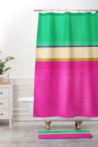 Garima Dhawan stripe study 11 Shower Curtain And Mat