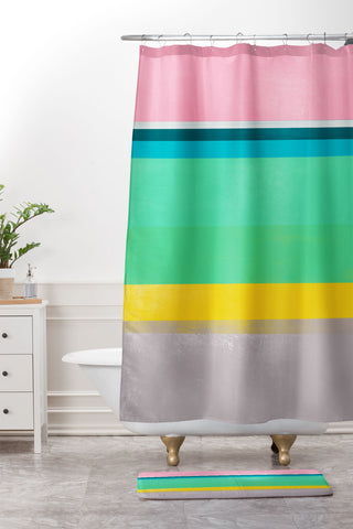 Garima Dhawan stripe study 17 Shower Curtain And Mat