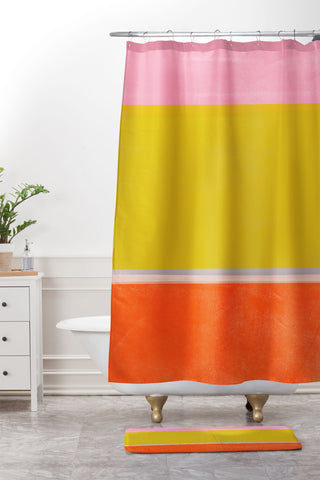 Garima Dhawan stripe study 26 Shower Curtain And Mat