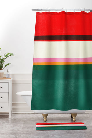 Garima Dhawan stripe study 34 Shower Curtain And Mat