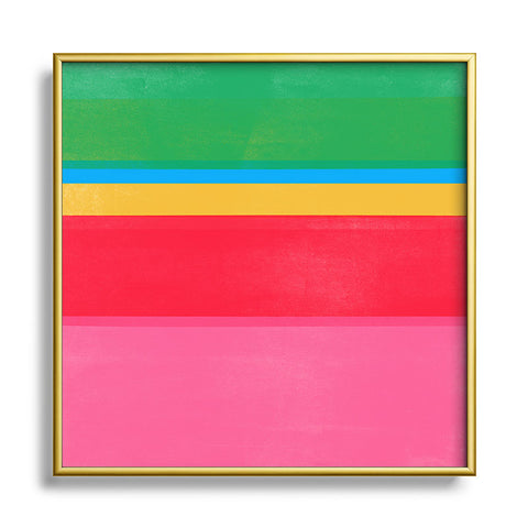 Garima Dhawan stripe study 47 Square Metal Framed Art Print