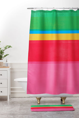 Garima Dhawan stripe study 47 Shower Curtain And Mat