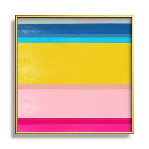 Garima Dhawan stripe study 9 Square Metal Framed Art Print