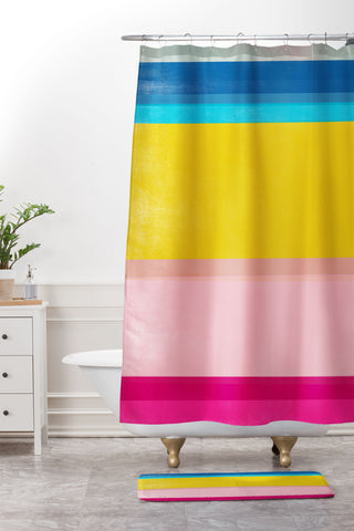 Garima Dhawan stripe study 9 Shower Curtain And Mat
