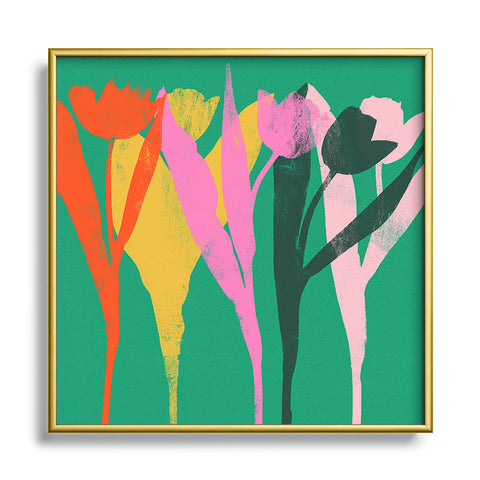 Garima Dhawan tulips 12 Square Metal Framed Art Print