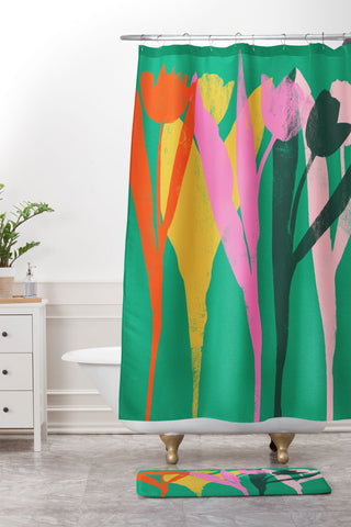 Garima Dhawan tulips 12 Shower Curtain And Mat