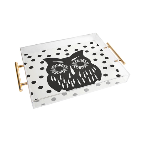 Garima Dhawan Vintage Black Owl Acrylic Tray