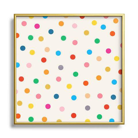 Garima Dhawan vintage dots 50 Square Metal Framed Art Print