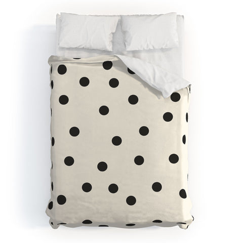 Garima Dhawan Vintage Dots Black Duvet Cover