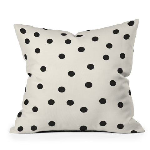 Garima Dhawan Vintage Dots Black Outdoor Throw Pillow
