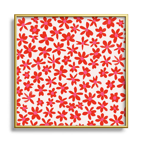 Garima Dhawan wild flowers 2 Square Metal Framed Art Print