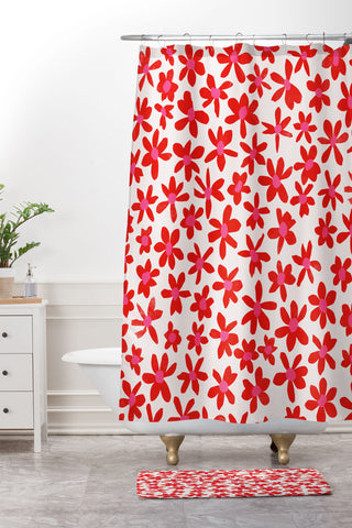 Garima Dhawan wild flowers 2 Shower Curtain And Mat
