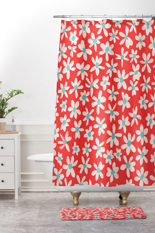 Garima Dhawan wild flowers 5 Shower Curtain And Mat